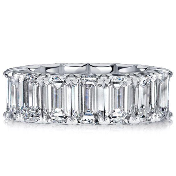 Emerald Cut Eternity Wedding Band - 925 Sterling Silver - 7.5 CTW
