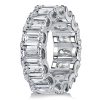 Emerald Cut Eternity Wedding Band - 925 Sterling Silver - 7.5 CTW