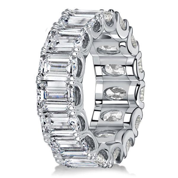 Emerald Cut Eternity Wedding Band - 925 Sterling Silver - 7.5 CTW