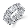 Emerald Cut Eternity Wedding Band - 925 Sterling Silver - 7.5 CTW