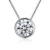 Sterling Silver Bezel-Set Gemstone Pendant Necklace (Various Lengths)