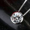 Sterling Silver Bezel-Set Gemstone Pendant Necklace (Various Lengths)