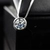 Sterling Silver Bezel-Set Gemstone Pendant Necklace (Various Lengths)