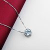 Sterling Silver Bezel-Set Gemstone Pendant Necklace (Various Lengths)