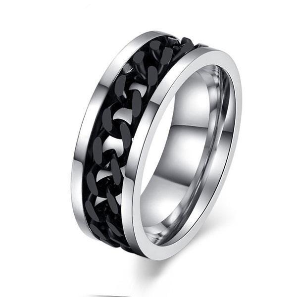 Spinning Chain Titanium Steel Wedding Band for Men - Cool & Durable