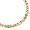 18K Gold Plated Sterling Silver Gemstone Cuban Link Bracelet - Emerald, Sapphire