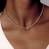 Baguette Cut Tennis Pendant Necklace - Sterling Silver - 17-22 Inch