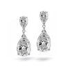 Pear-Shaped Created White Sapphire Drop Earrings in Sterling Silver