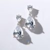 Pear-Shaped Created White Sapphire Drop Earrings in Sterling Silver