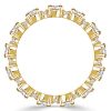 18K Gold Plated Sterling Silver Round Cut Cubic Zirconia Eternity Band Ring