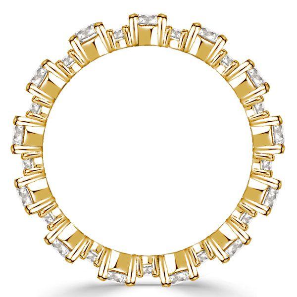 18K Gold Plated Sterling Silver Round Cut Cubic Zirconia Eternity Band Ring