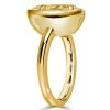 Yellow Topaz Engagement Ring - Oval Cut Bezel Setting in 18K Gold Plated Sterling Silver