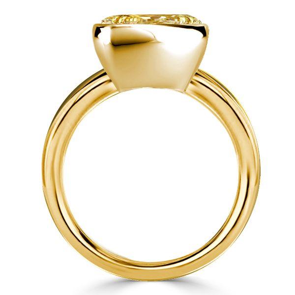 Yellow Topaz Engagement Ring - Oval Cut Bezel Setting in 18K Gold Plated Sterling Silver