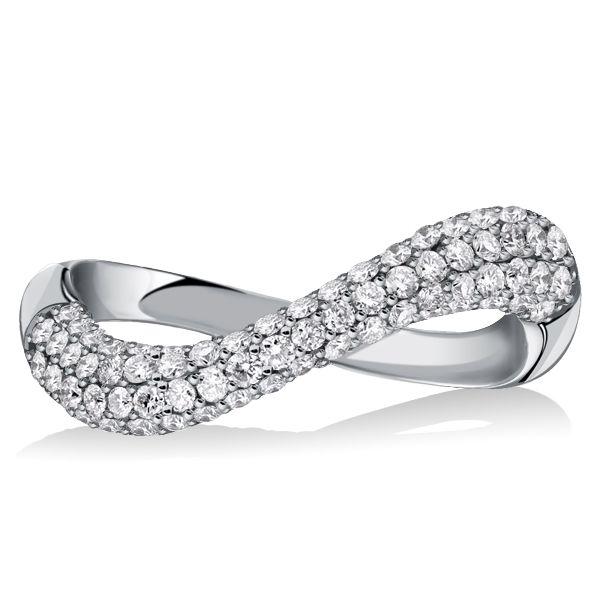 White Sapphire Pave Anniversary Band - Sterling Silver Ring