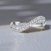 White Sapphire Pave Anniversary Band - Sterling Silver Ring