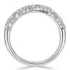 White Sapphire Pave Anniversary Band - Sterling Silver Ring