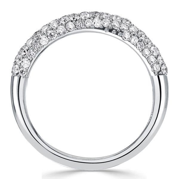 White Sapphire Pave Anniversary Band - Sterling Silver Ring