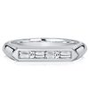Baguette Cut Wedding Band 4-Stone Sterling Silver Ring