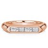 Baguette Cut Wedding Band 4-Stone Sterling Silver Ring
