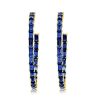 Golden Blue Baguette Hoop Earrings - 18K Gold Plated Sterling Silver