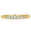 Vintage Opal Bangle Bracelet - 18K Gold Plated Sterling Silver Opal Jewelry