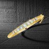 Vintage Opal Bangle Bracelet - 18K Gold Plated Sterling Silver Opal Jewelry