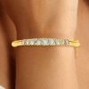 Vintage Opal Bangle Bracelet - 18K Gold Plated Sterling Silver Opal Jewelry