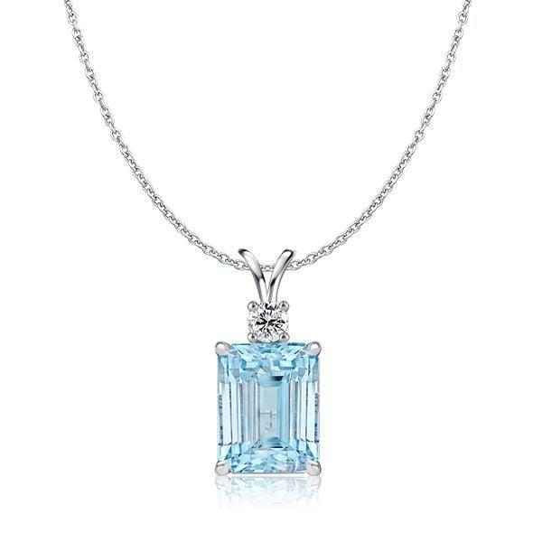 Sterling Silver Aquamarine and Simulated Sapphire Emerald Necklace and Earring Set