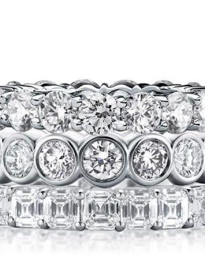 Sterling Silver Stacked Eternity Wedding Band - 17.25 CT. TW. Simulated Diamonds