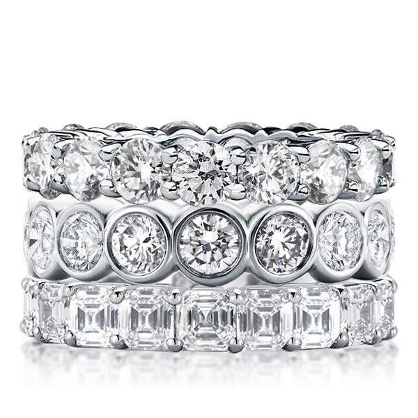 Sterling Silver Stacked Eternity Wedding Band - 17.25 CT. TW. Simulated Diamonds