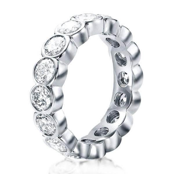 Sterling Silver Stacked Eternity Wedding Band - 17.25 CT. TW. Simulated Diamonds