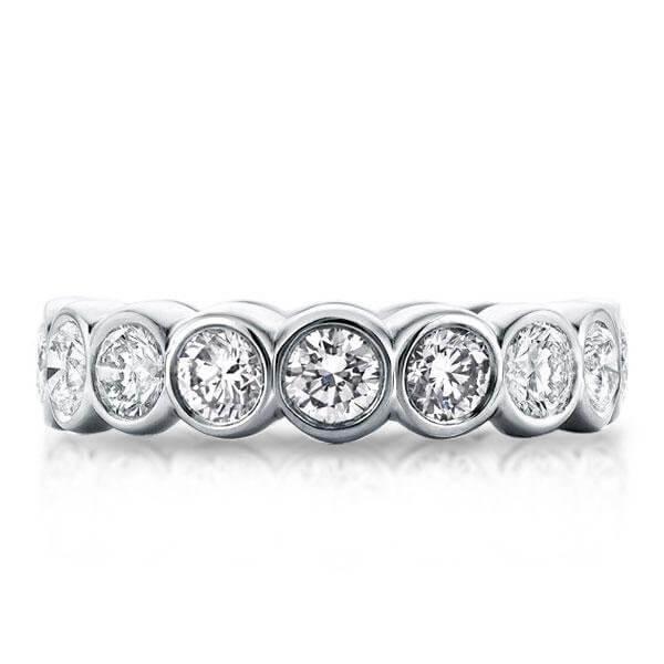 Sterling Silver Stacked Eternity Wedding Band - 17.25 CT. TW. Simulated Diamonds