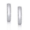 Womens 925 Sterling Silver Hoop Earrings with Rhodium Finish, 21.20mm Diameter
