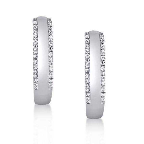 Womens 925 Sterling Silver Hoop Earrings with Rhodium Finish, 21.20mm Diameter