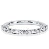 Baguette Cut Pave Stackable Wedding Band in Sterling Silver (0.40 CTW)