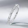 Baguette Cut Pave Stackable Wedding Band in Sterling Silver (0.40 CTW)
