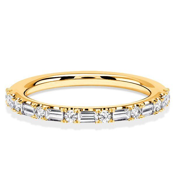 Baguette Cut Pave Stackable Wedding Band in Sterling Silver (0.40 CTW)