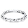 Baguette Cut Pave Stackable Wedding Band in Sterling Silver (0.40 CTW)