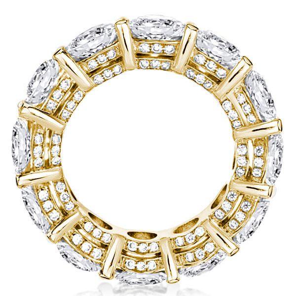 Golden Eternity Band - 18K Gold Plated Sterling Silver Wedding Ring (7.95 ctw)