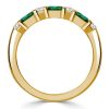 Emerald Green Wedding Band - 18K Gold Plated Sterling Silver Ring