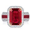 Fashion Halo Engagement Ring Sterling Silver Ruby Accent