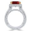Fashion Halo Engagement Ring Sterling Silver Ruby Accent