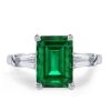 Sterling Silver Three Stone Engagement Ring for Women with 2.50 CT. Center Stone