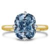 Blue Topaz Solitaire Engagement Ring | Cushion Cut Center Stone | Sterling Silver Setting