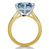 Blue Topaz Solitaire Engagement Ring | Cushion Cut Center Stone | Sterling Silver Setting