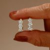 Sparkling Round Cut Flower Gold Hoop Earrings in Sterling Silver
