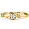 White Sapphire Trio Engagement Ring - 925 Sterling Silver