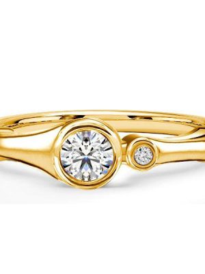 White Sapphire Trio Engagement Ring - 925 Sterling Silver