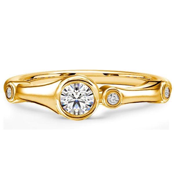 White Sapphire Trio Engagement Ring - 925 Sterling Silver