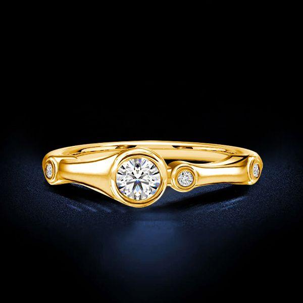 White Sapphire Trio Engagement Ring - 925 Sterling Silver